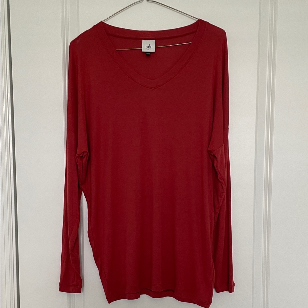 CAbi V-Neck Red Blouse